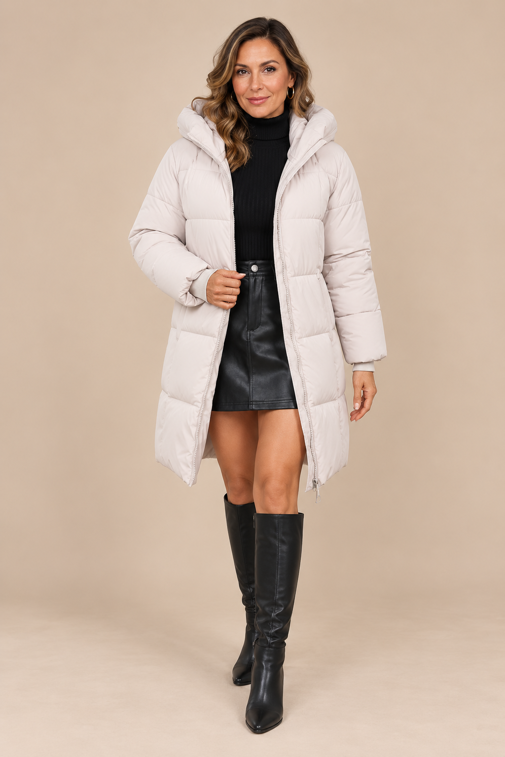 Ismera | Steppjacke Damen mit Kapuze und langem Schnitt