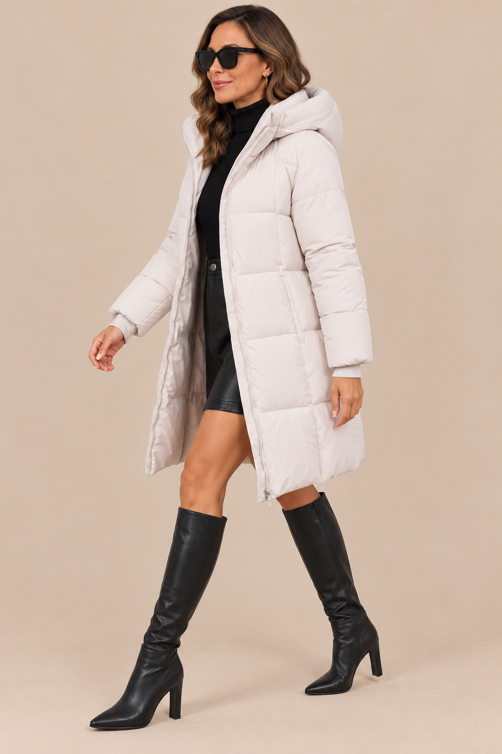 Ismera | Steppjacke Damen mit Kapuze und langem Schnitt