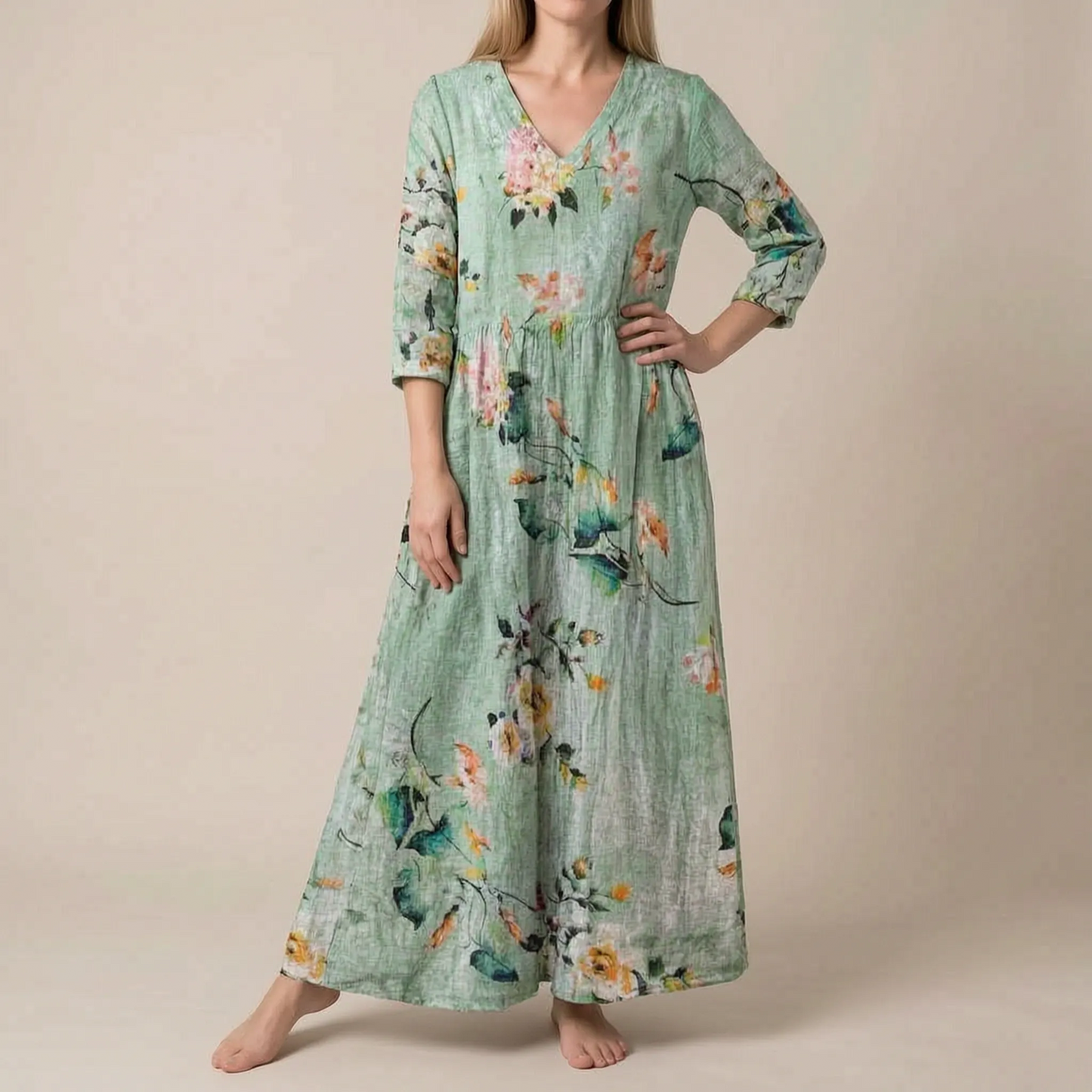 Kallis | Weites Florales Maxikleid