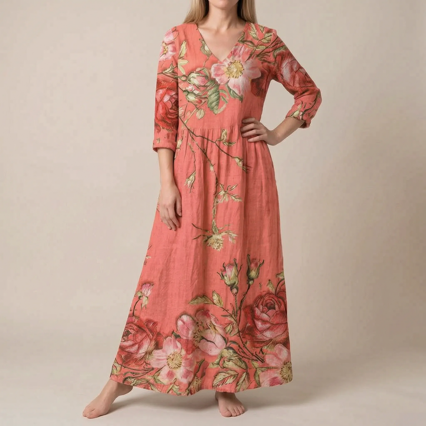 Kallis | Weites Florales Maxikleid