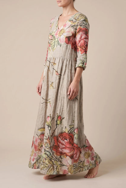 Kallis | Weites Florales Maxikleid