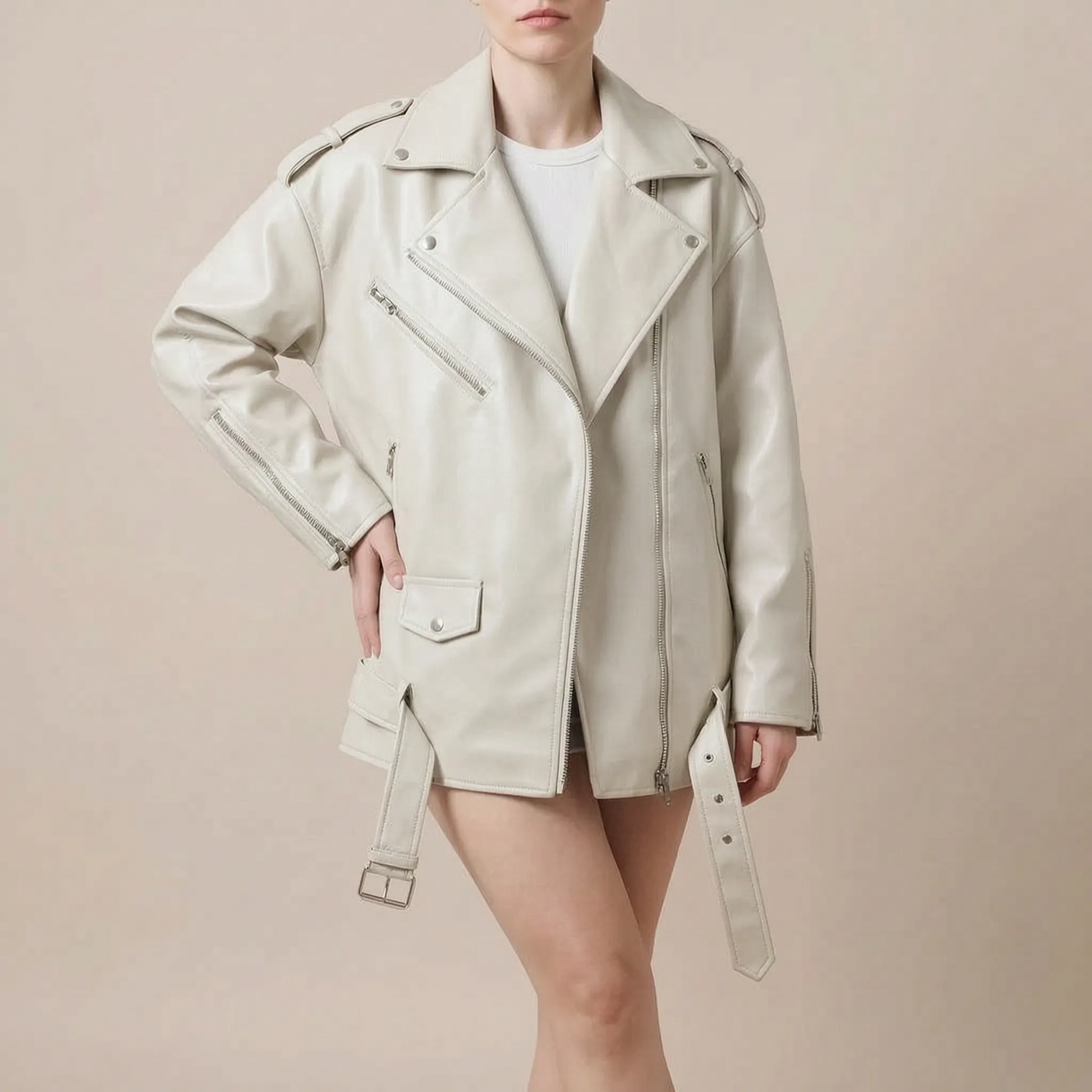 Kenza | Oversize Geschnittene Bikerjacke