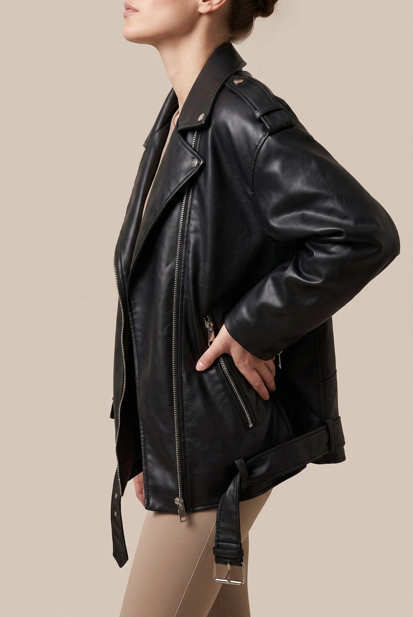 Kenza | Oversize Geschnittene Bikerjacke