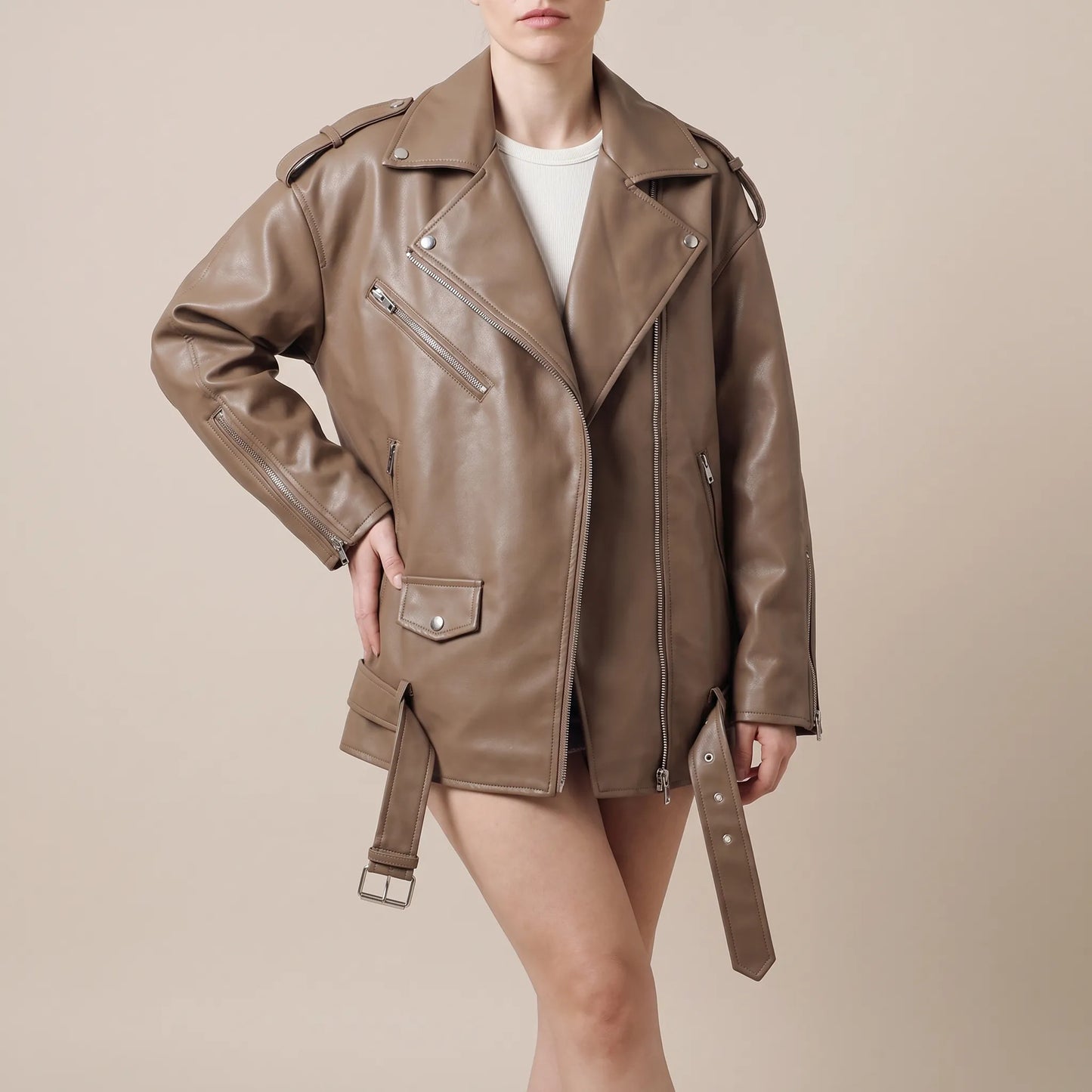 Kenza | Oversize Geschnittene Bikerjacke