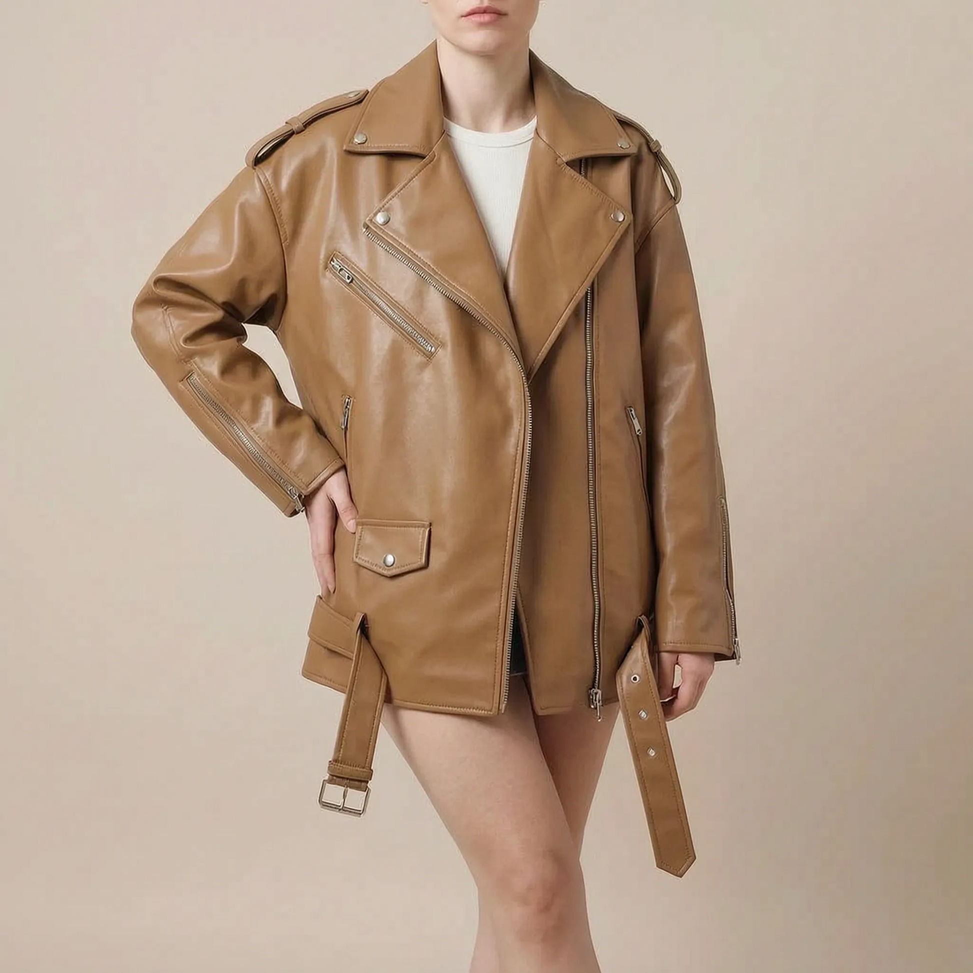 Kenza | Oversize Geschnittene Bikerjacke