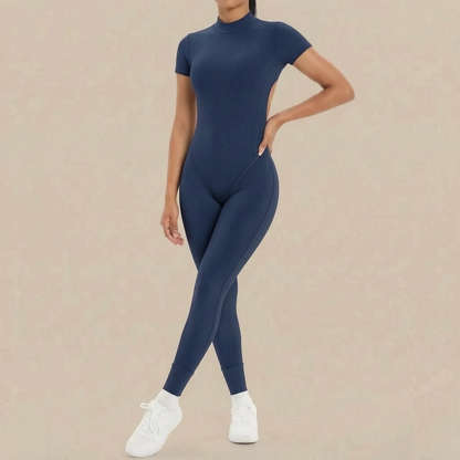 Kinexa | Enganliegender Kurzärmliger Sport-Jumpsuit