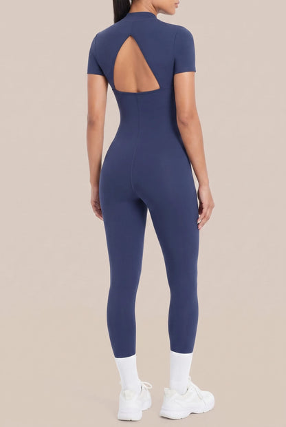 Kinexa | Enganliegender Kurzärmliger Sport-Jumpsuit