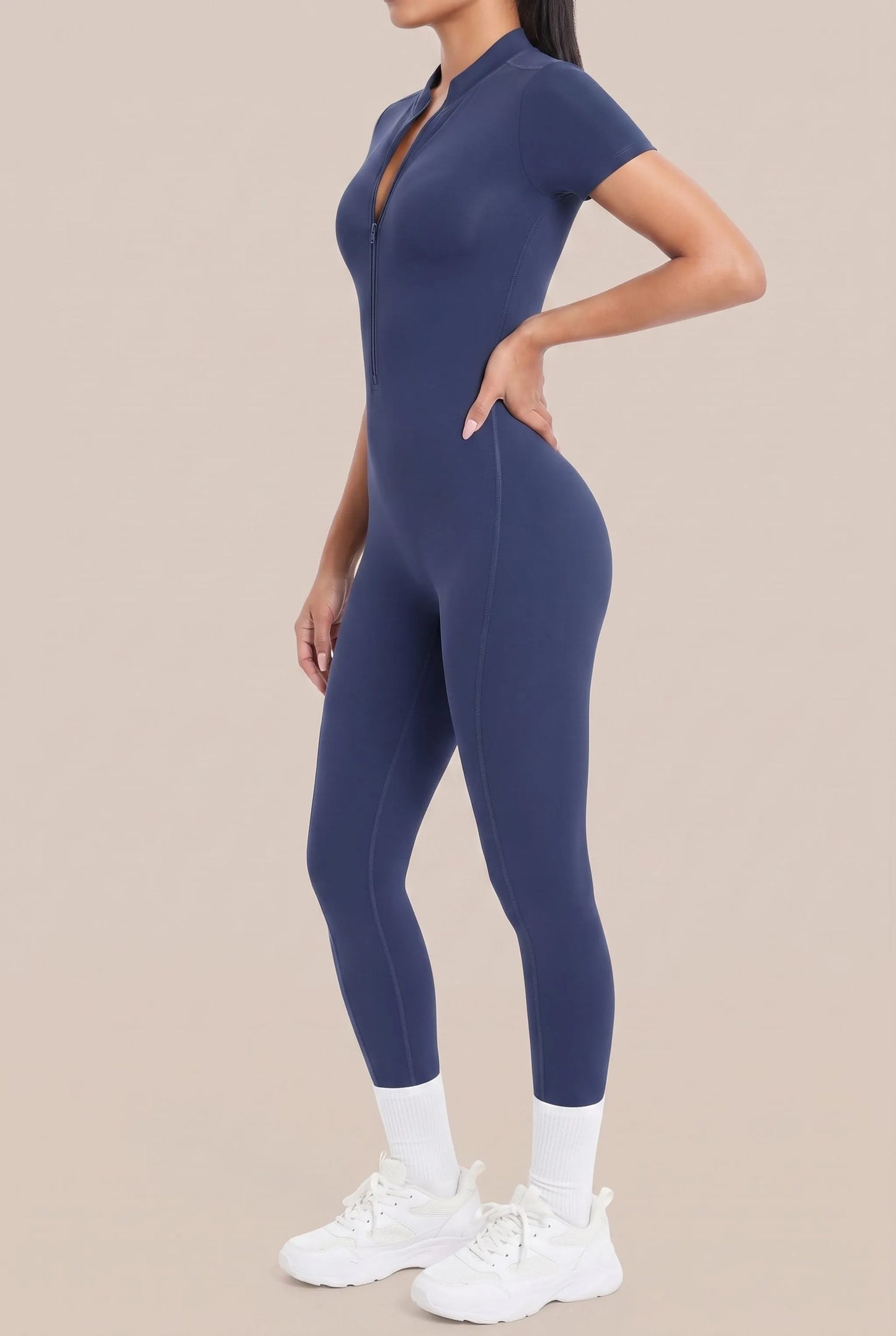 Kinexa | Enganliegender Kurzärmliger Sport-Jumpsuit