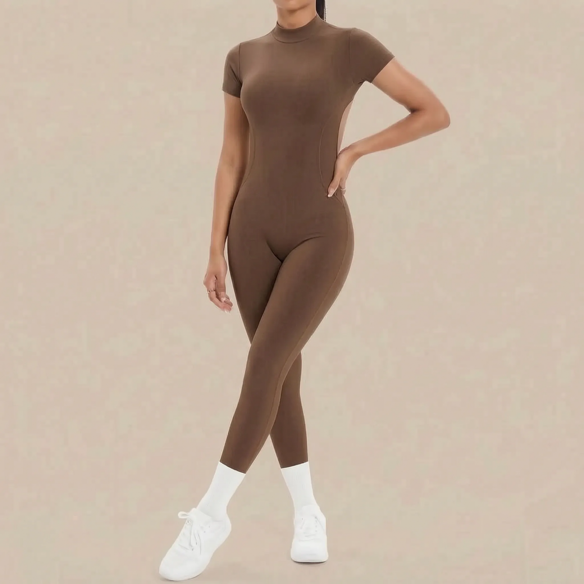 Kinexa | Enganliegender Kurzärmliger Sport-Jumpsuit