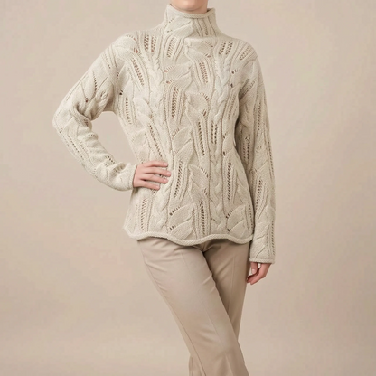 KnitCloud | Lässiger Rollkragenpullover Für Damen