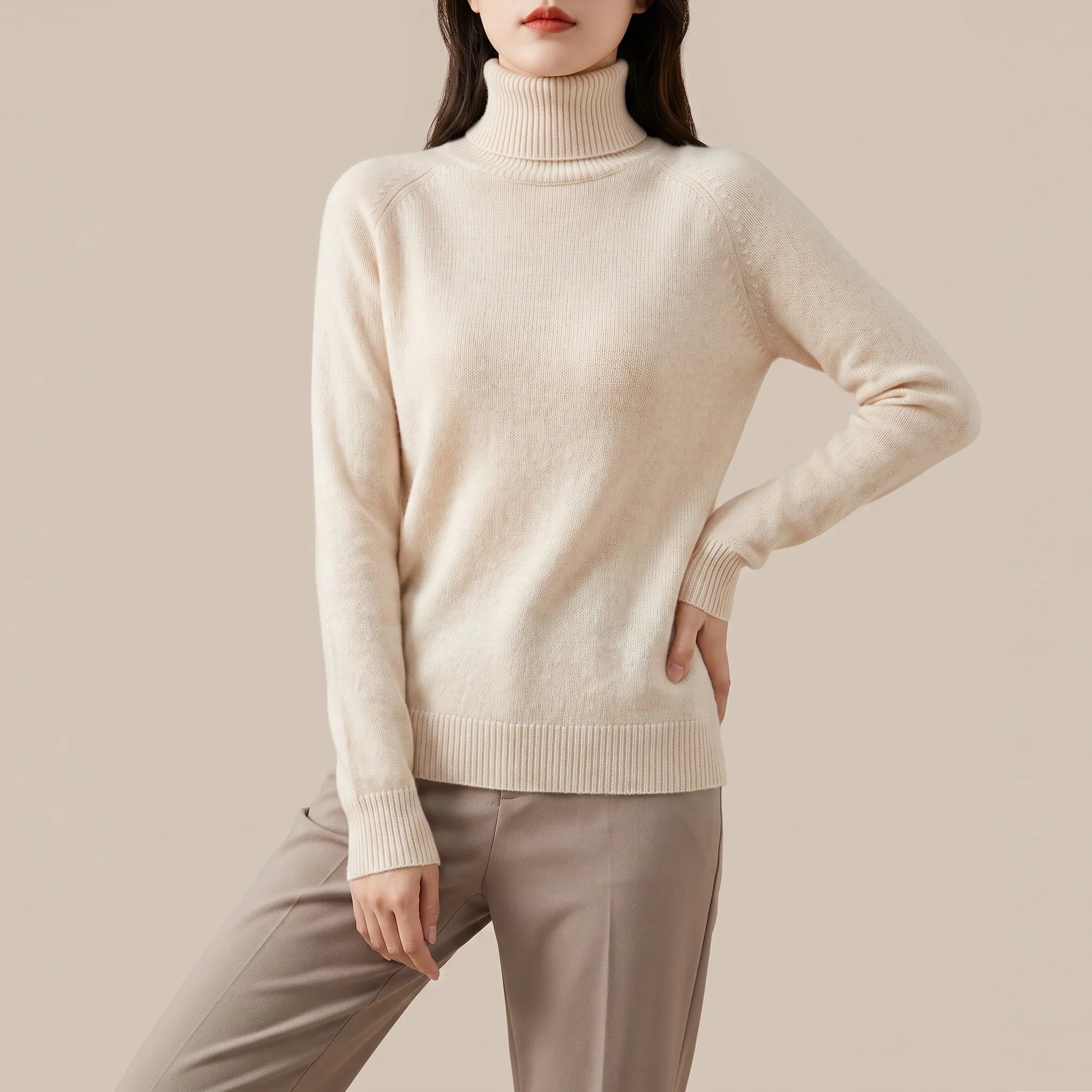 KnitVibe | Klassischer Rollkragenpullover Für Damen