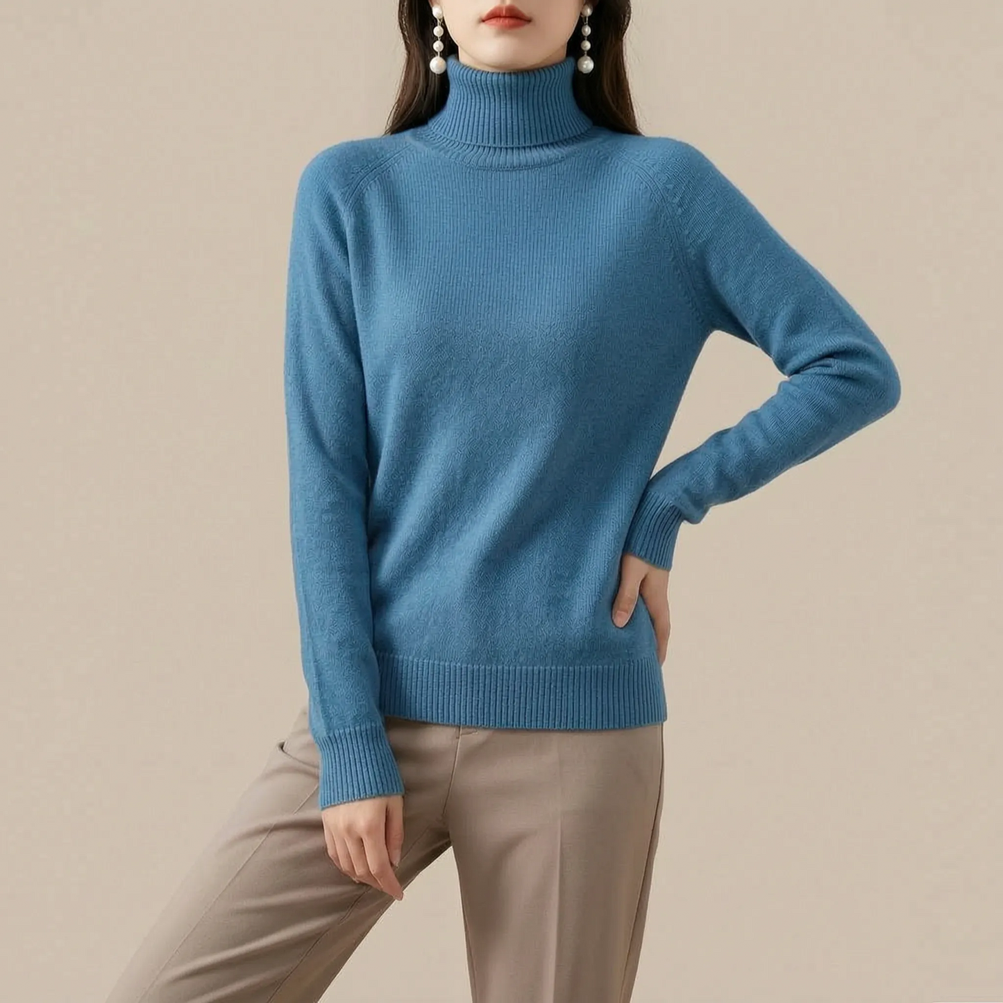 KnitVibe | Klassischer Rollkragenpullover Für Damen
