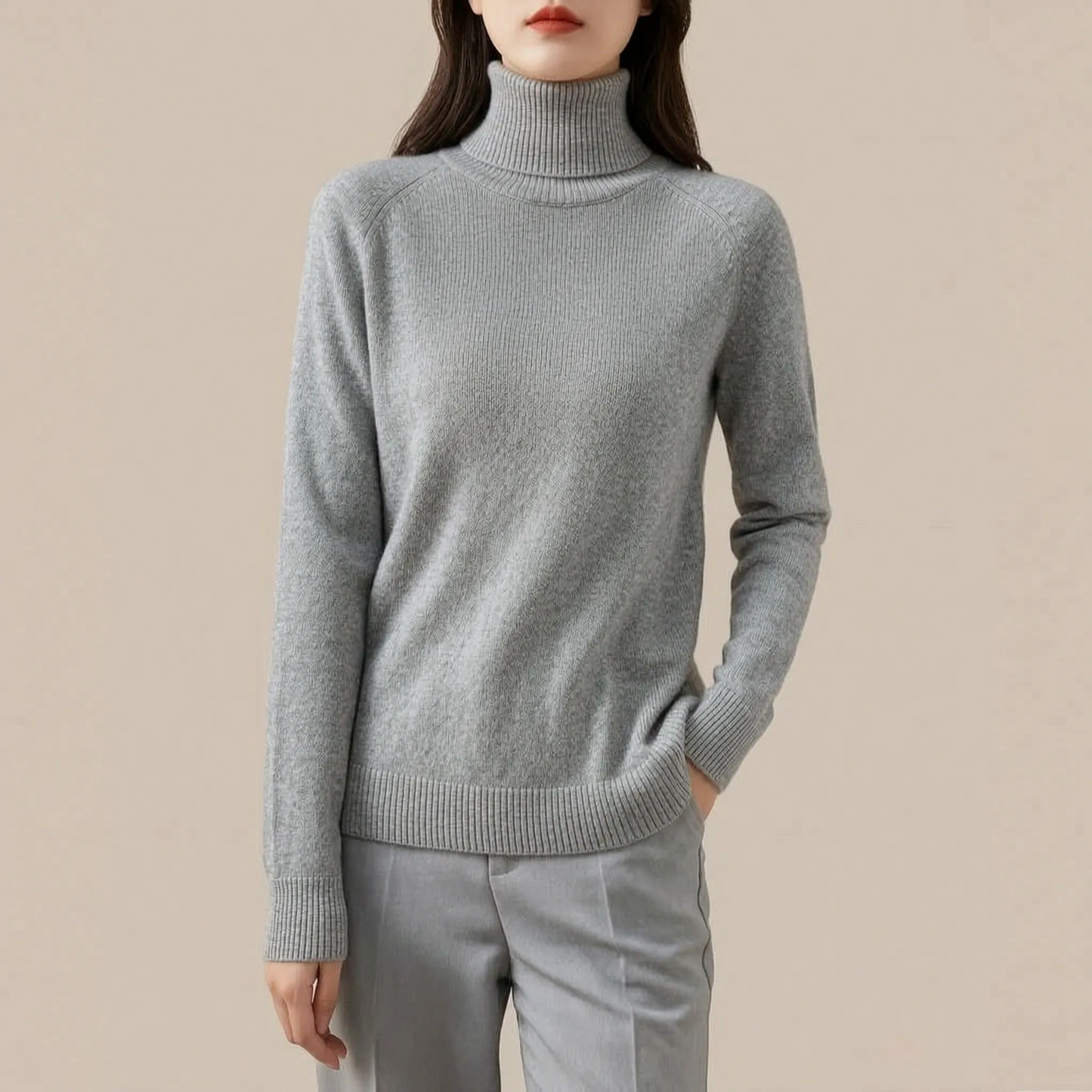 KnitVibe | Klassischer Rollkragenpullover Für Damen