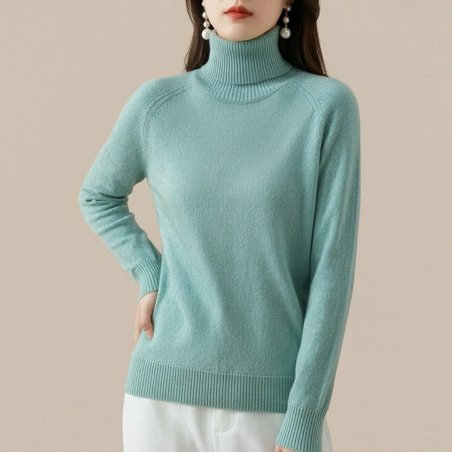KnitVibe | Klassischer Rollkragenpullover Für Damen