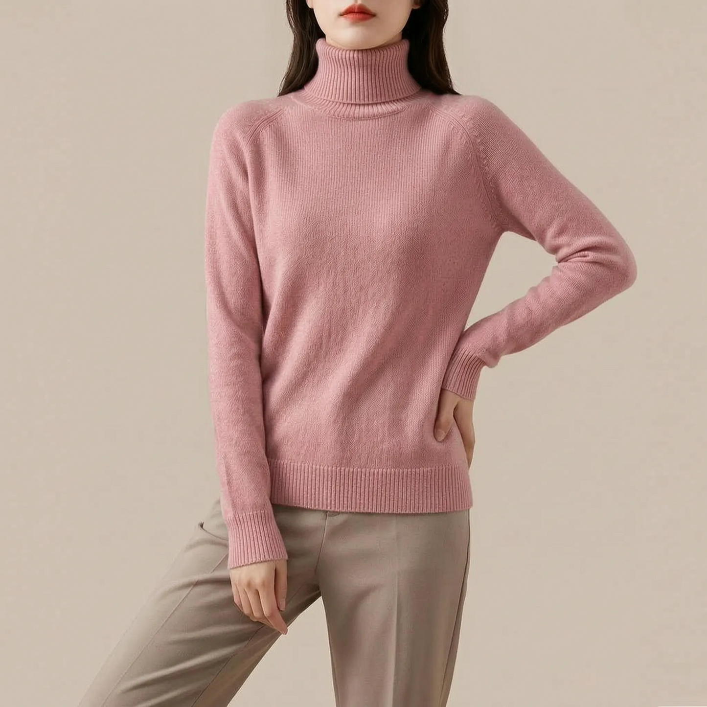 KnitVibe | Klassischer Rollkragenpullover Für Damen