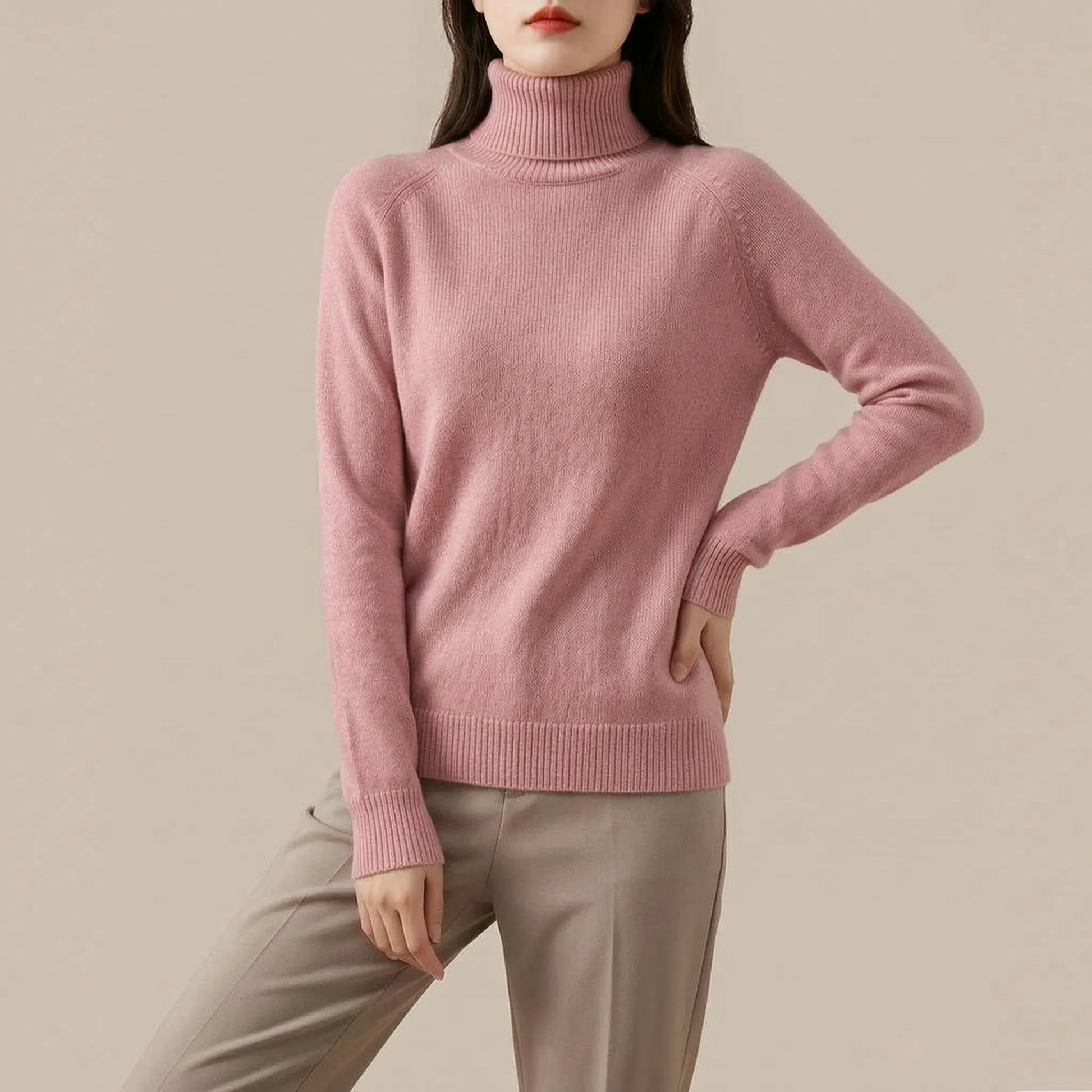 KnitVibe | Klassischer Rollkragenpullover Für Damen
