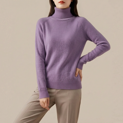 KnitVibe | Klassischer Rollkragenpullover Für Damen