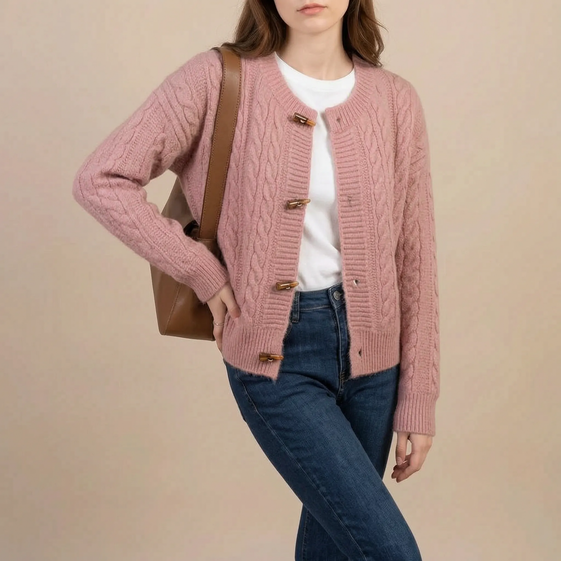 Knitrova | Grob Gestrickte Kurze Strickjacke
