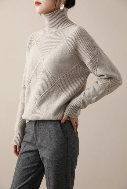 LoomVibes | Weicher Rollkragenpullover Für Damen