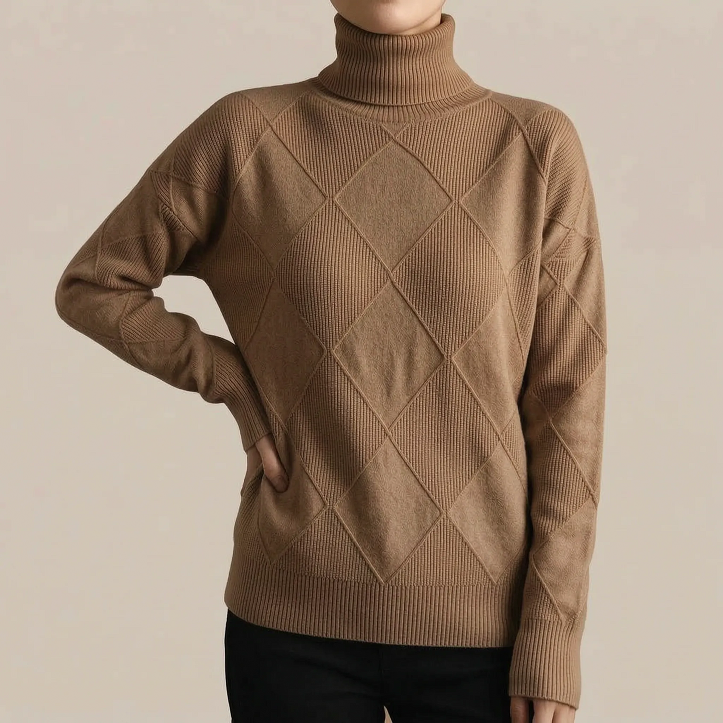 LoomVibes | Weicher Rollkragenpullover Für Damen