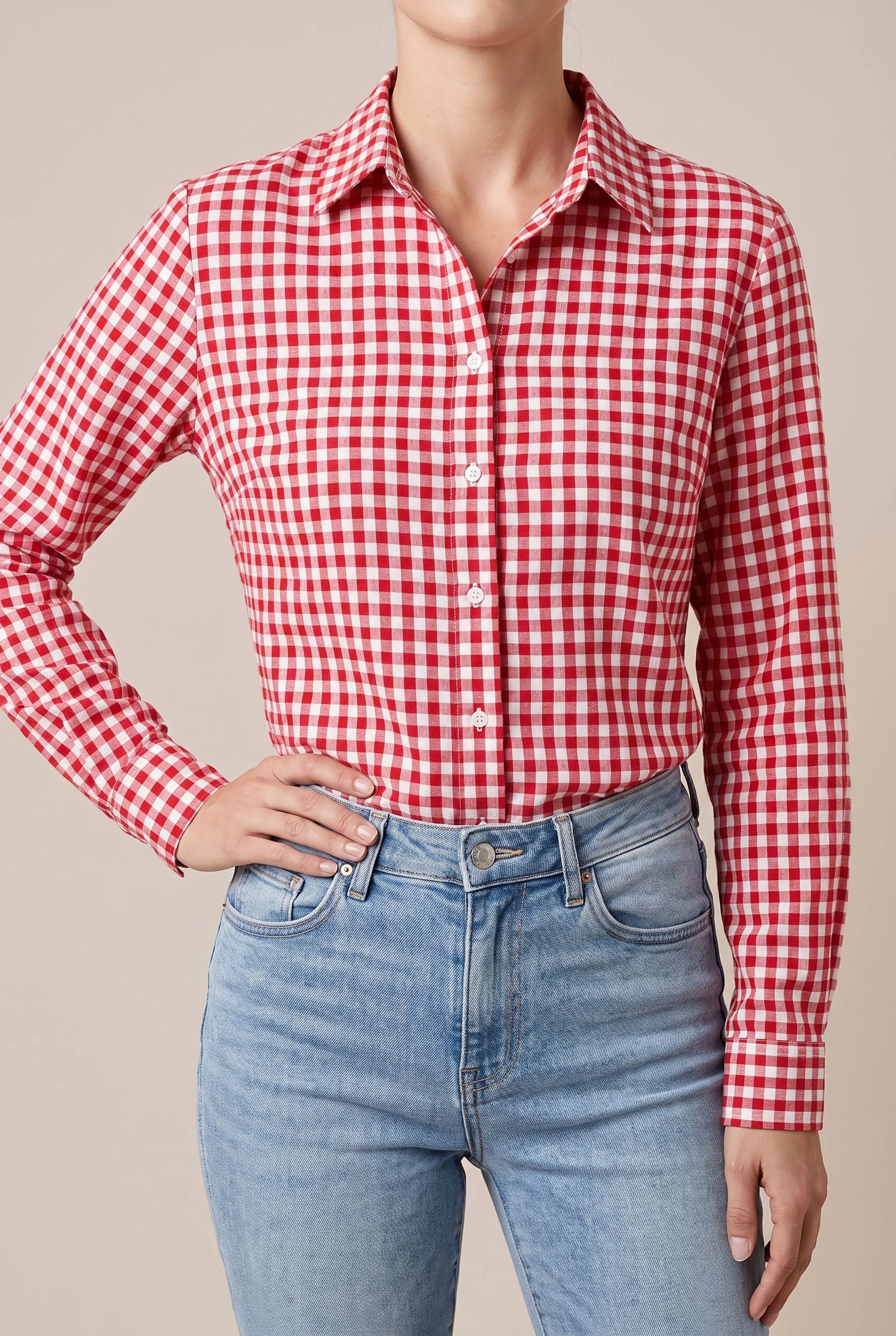 Lumera | Klassisch Karierte Damenbluse Mit Langen Ärmeln