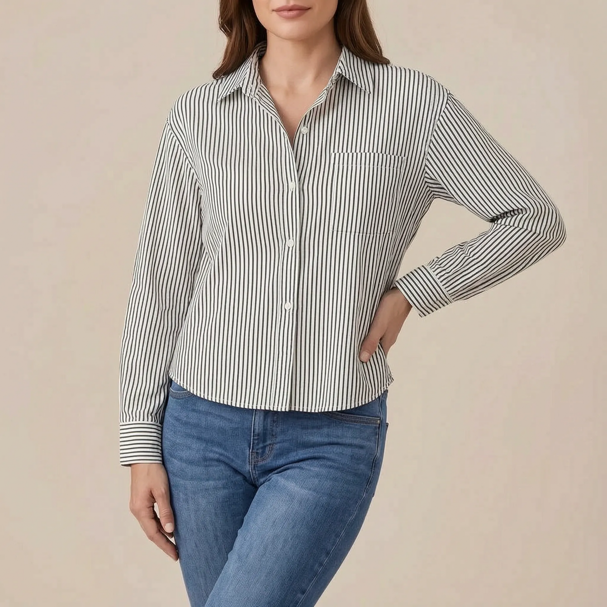 Lumera | Klassisch Karierte Damenbluse Mit Langen Ärmeln