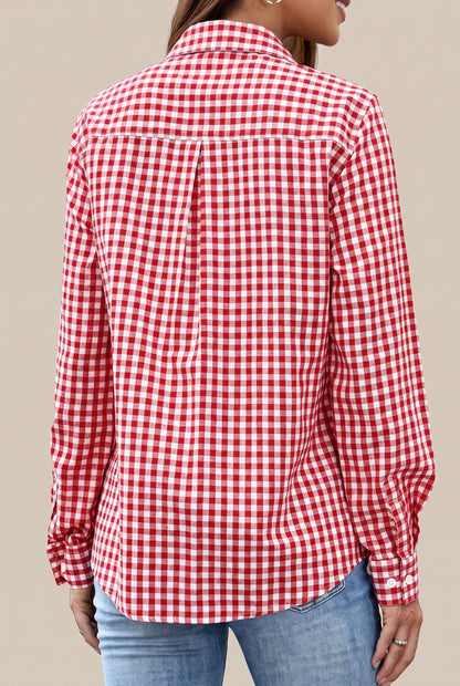 Lumera | Klassisch Karierte Damenbluse Mit Langen Ärmeln