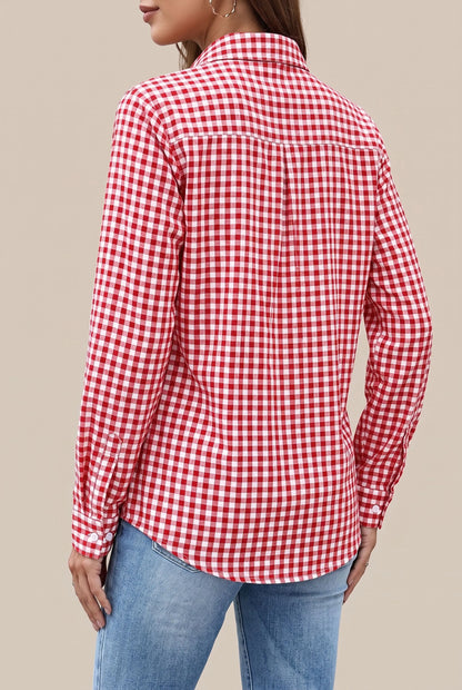 Lumera | Klassisch Karierte Damenbluse Mit Langen Ärmeln