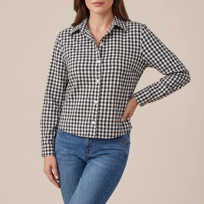 Lumera | Klassisch Karierte Damenbluse Mit Langen Ärmeln