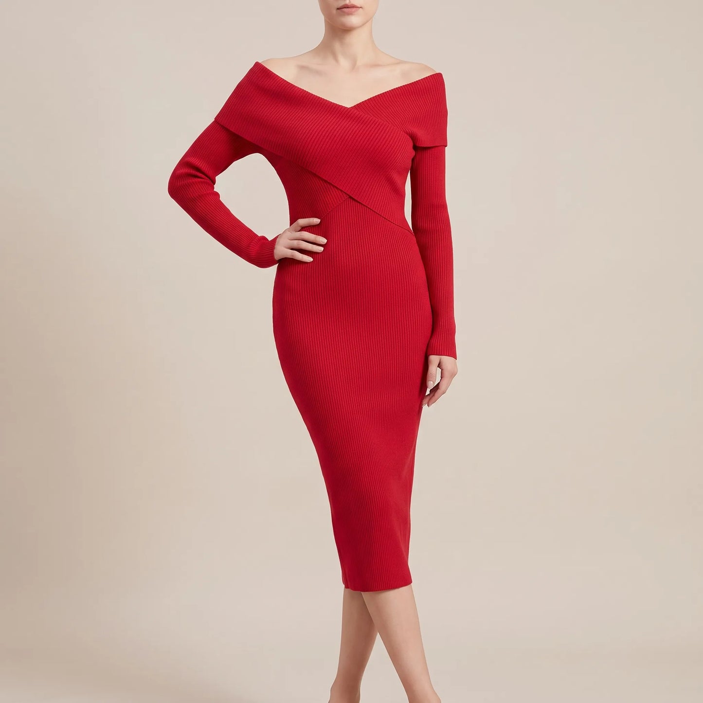 LuminaGown | Elegantes Langarm Kleid