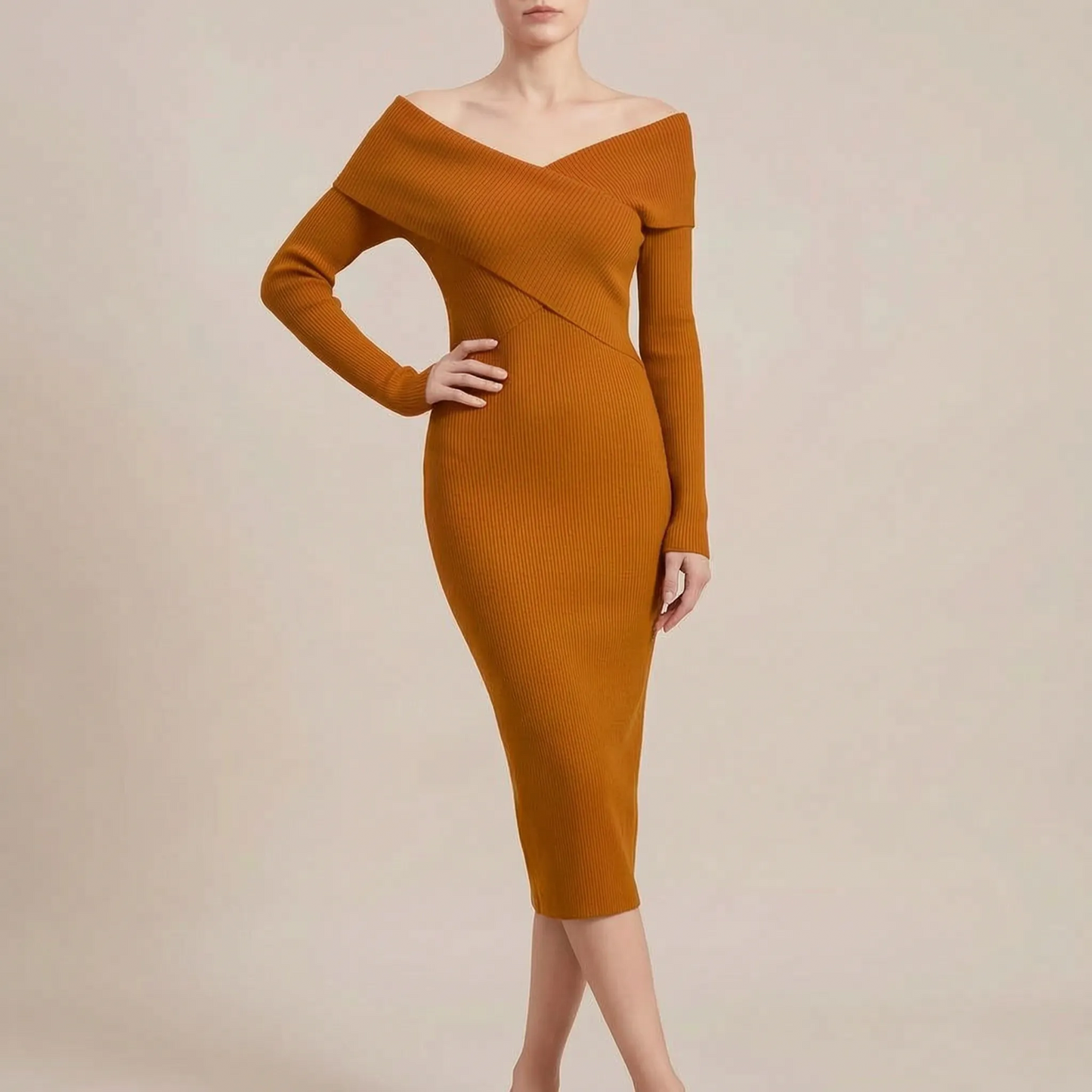 LuminaGown | Elegantes Langarm Kleid