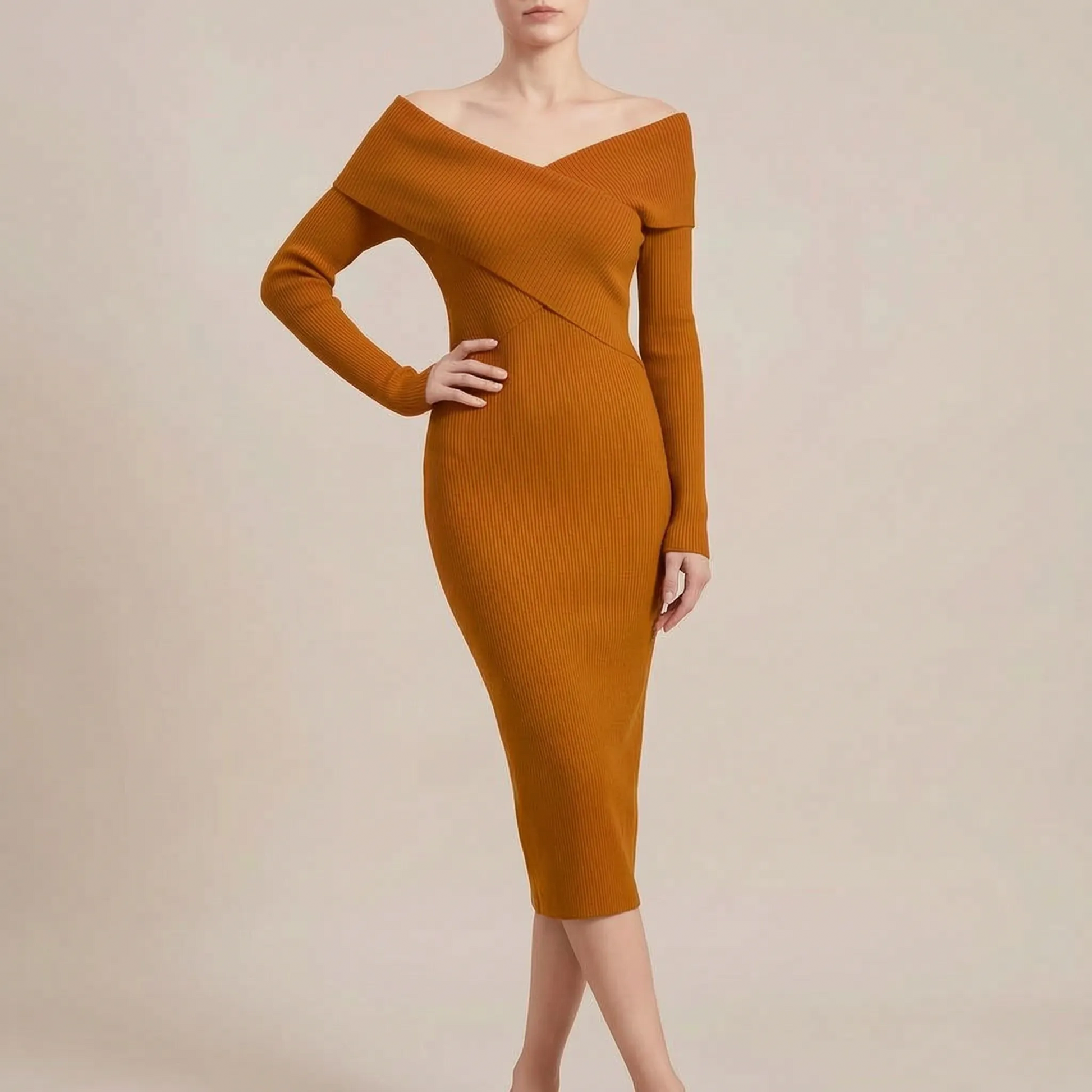 LuminaGown | Elegantes Langarm Kleid