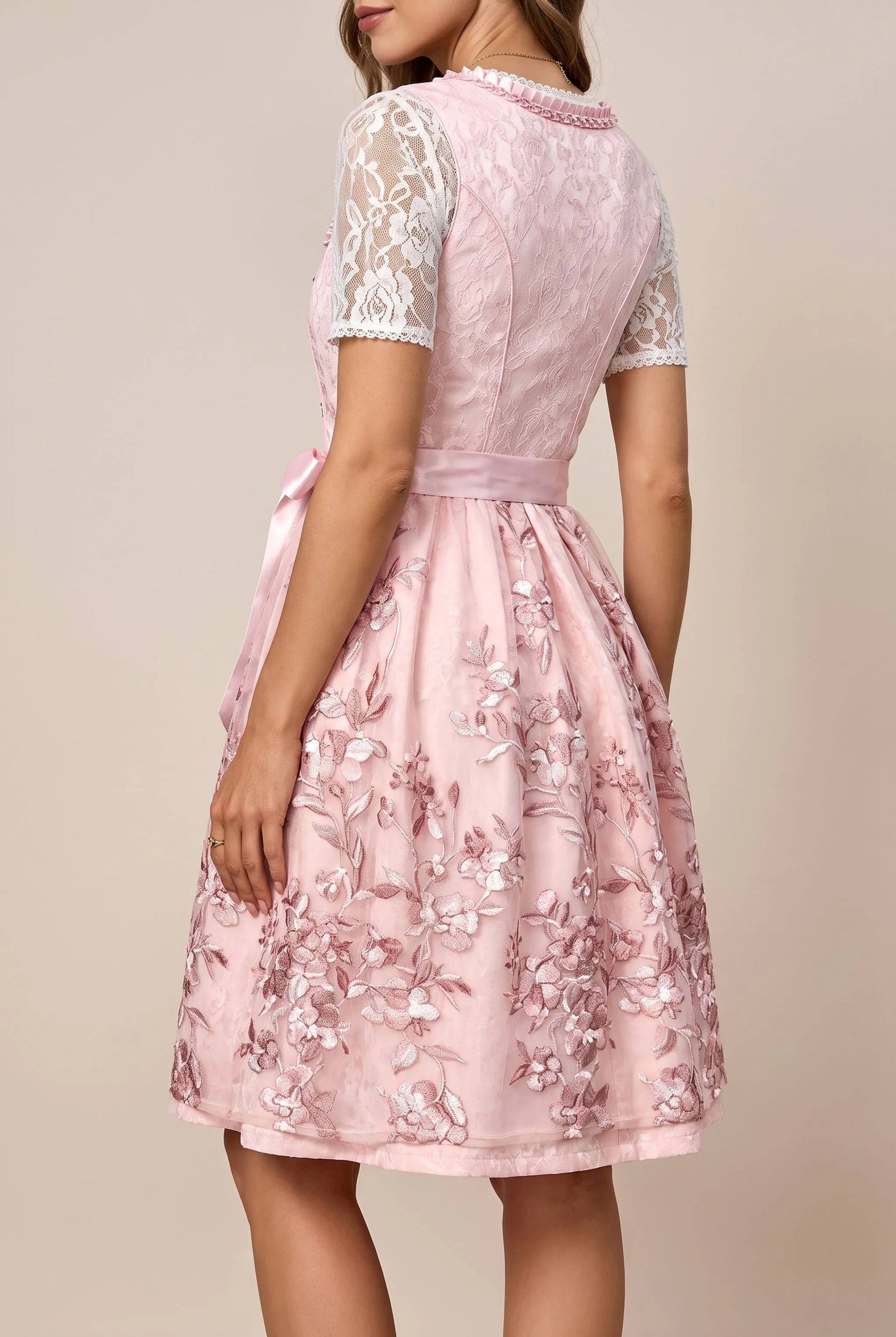 Luminix | Klassisches Rosa Midi-Dirndl Für Festliche Anlässe