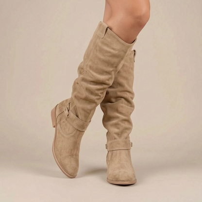 Marvala | Braune Damenstiefel Mit Weitem Schaft