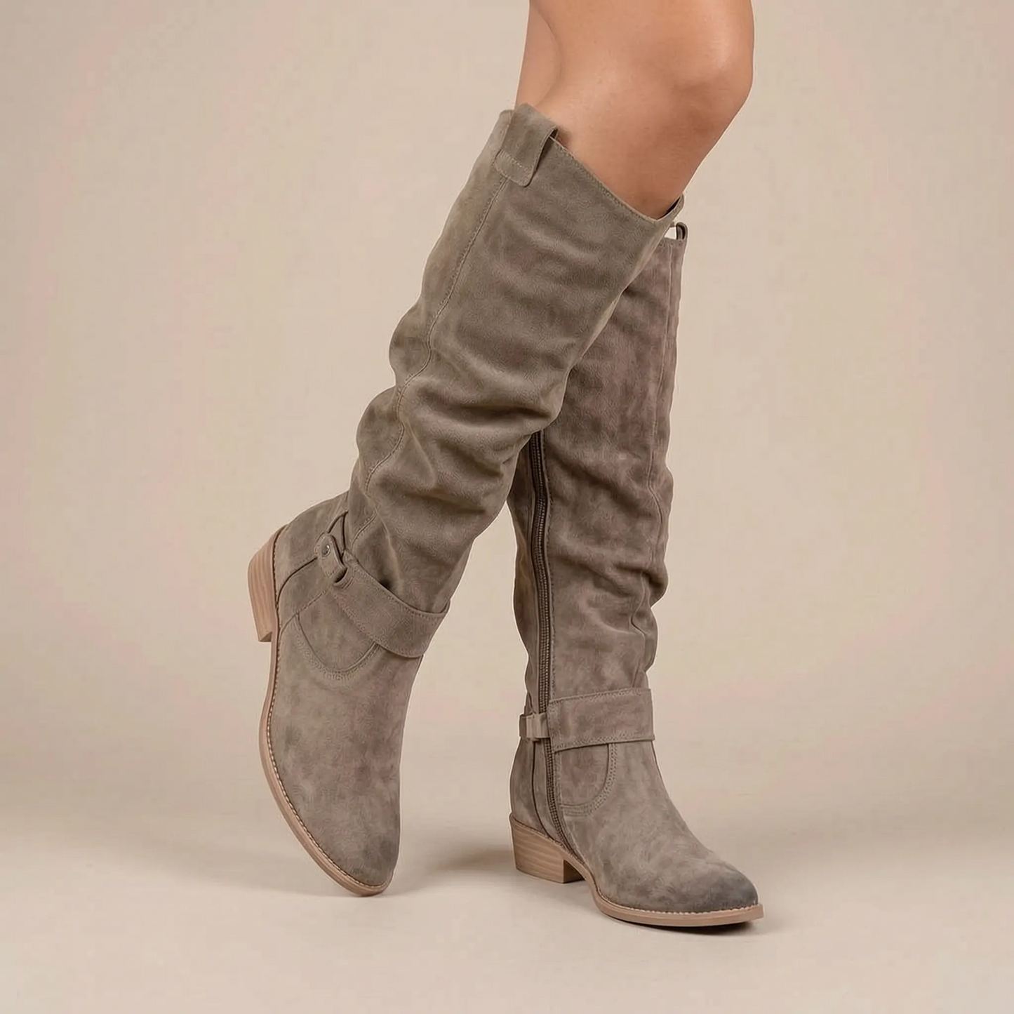 Marvala | Braune Damenstiefel Mit Weitem Schaft