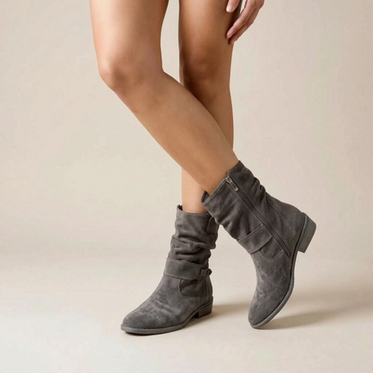 Mavelle | Lässige Damenstiefeletten Mit Gerafftem Schaft