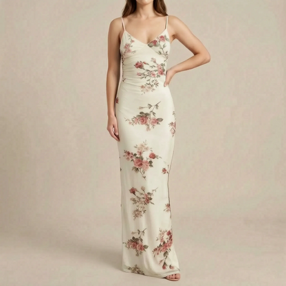 Maxella | Figurbetontes Florales Maxikleid