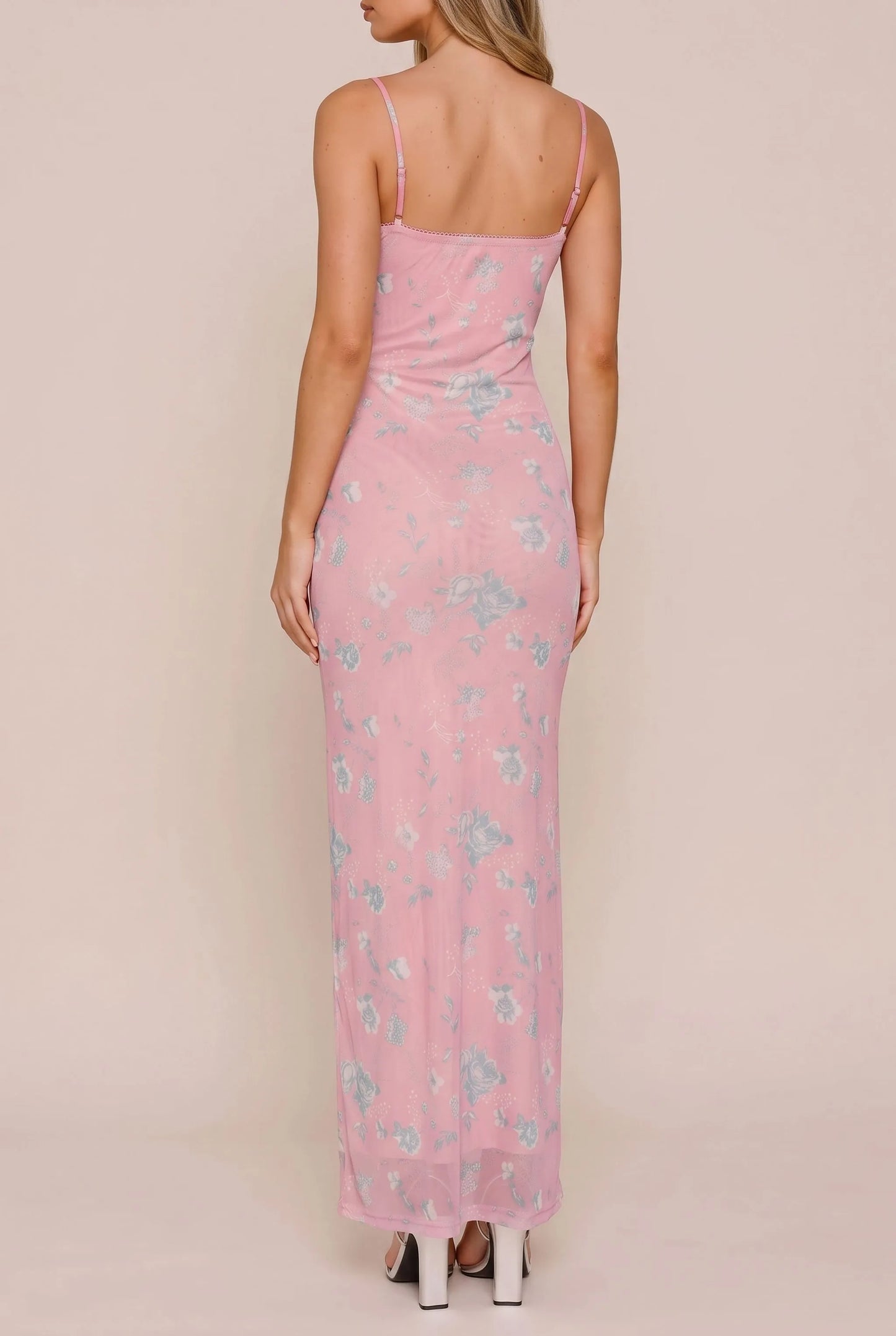 Maxella | Figurbetontes Florales Maxikleid