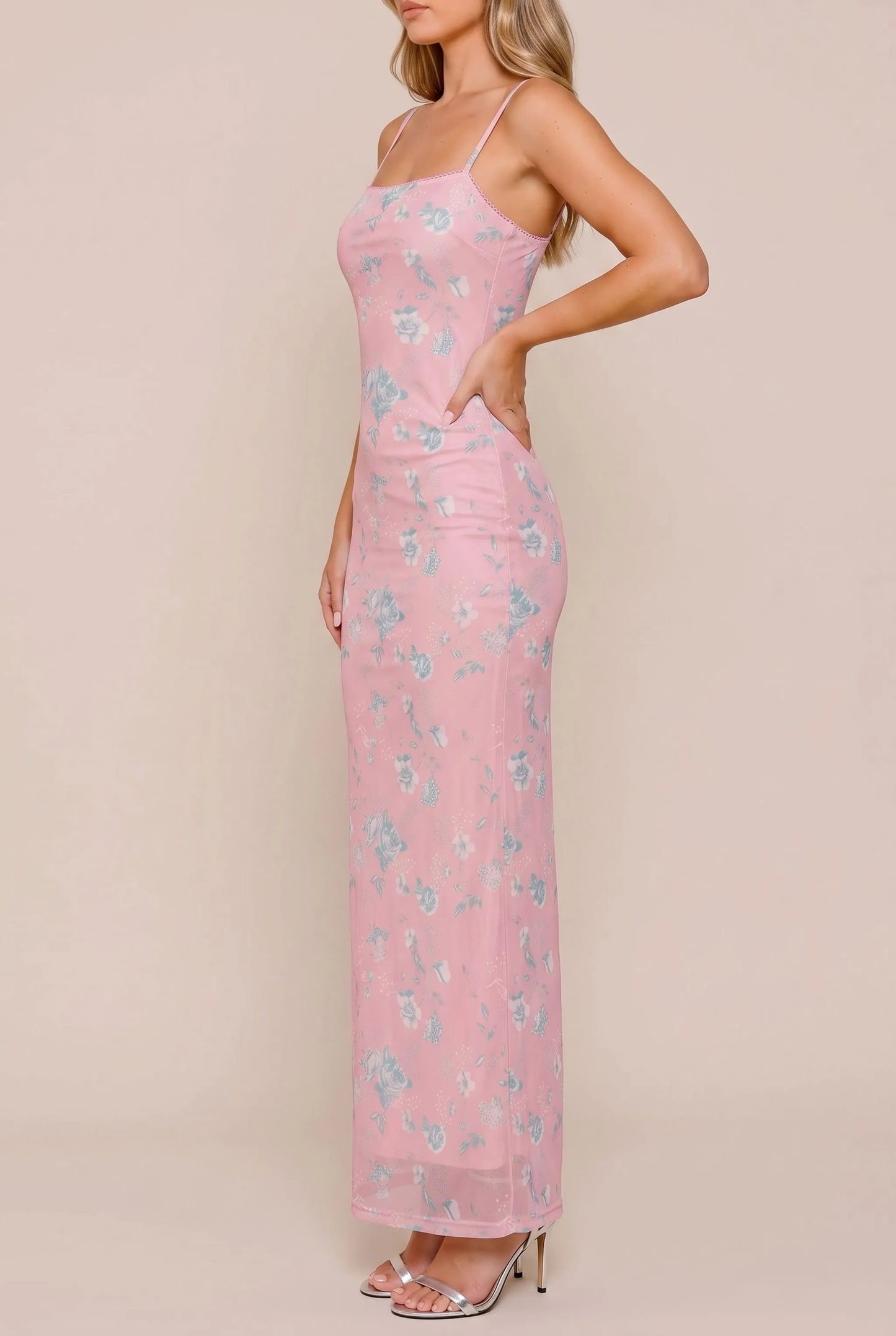 Maxella | Figurbetontes Florales Maxikleid