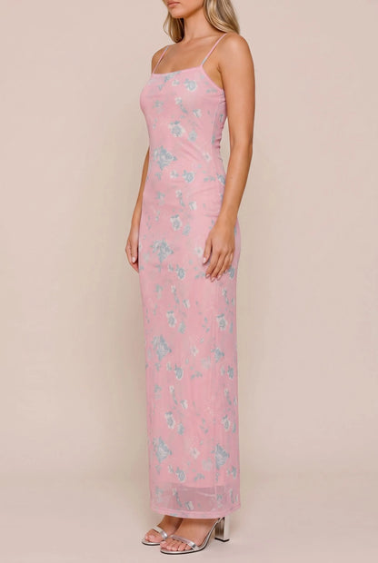 Maxella | Figurbetontes Florales Maxikleid