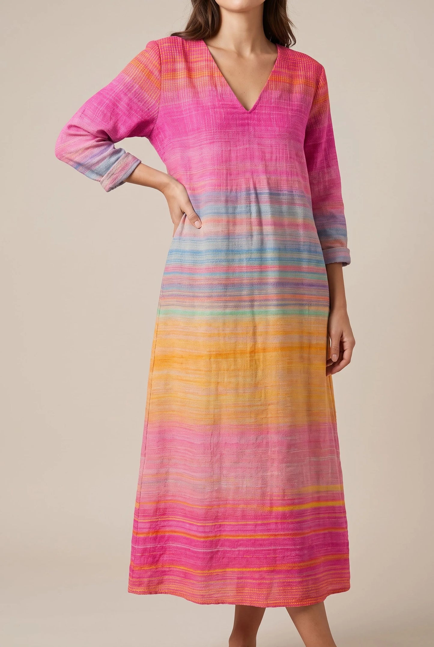 MaxiGlow | Buntes Damenkleid Mit Farbverlauf