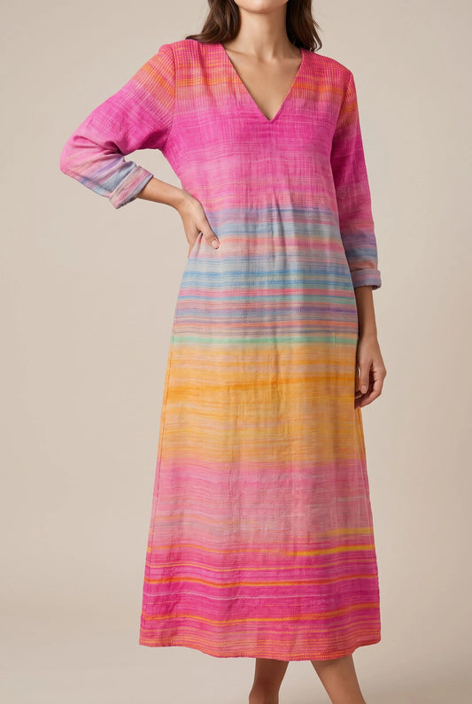 MaxiGlow | Buntes Damenkleid Mit Farbverlauf