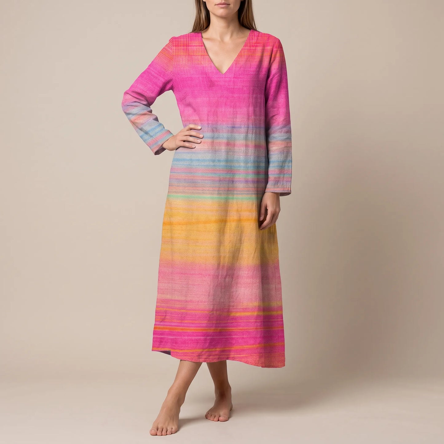 MaxiGlow | Buntes Damenkleid Mit Farbverlauf