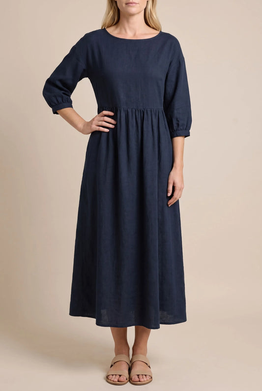 Midoria | Entspanntes Midikleid Dunkelblau