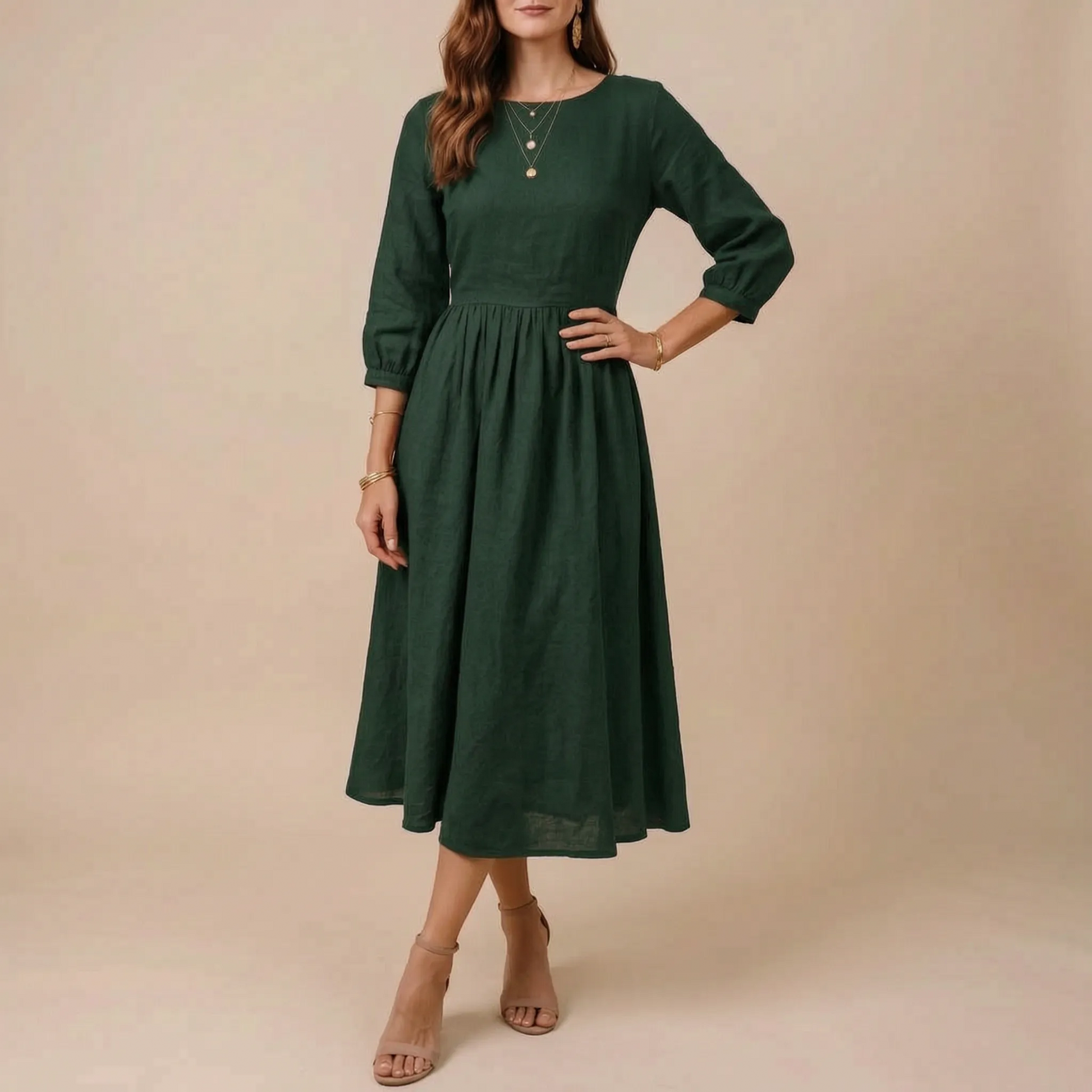 Midoria | Entspanntes Midikleid Dunkelblau