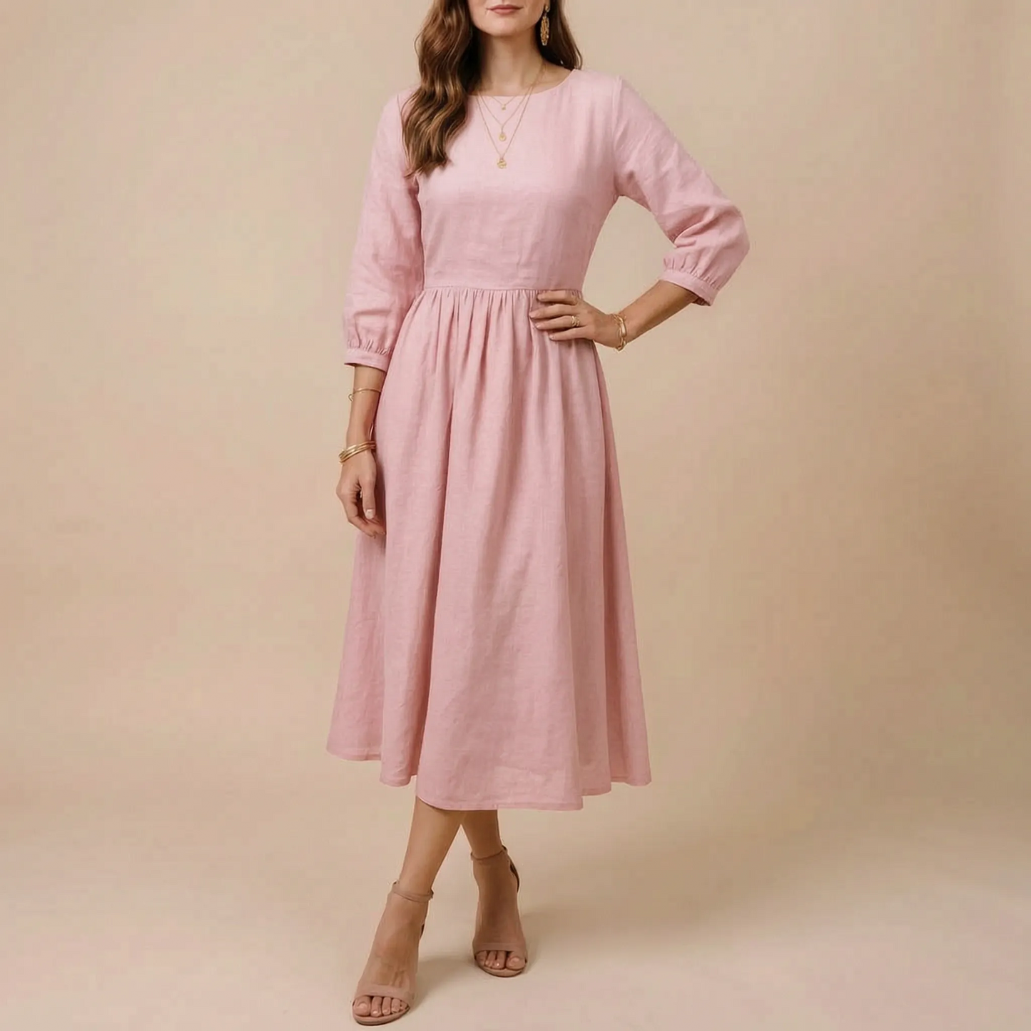 Midoria | Entspanntes Midikleid Dunkelblau