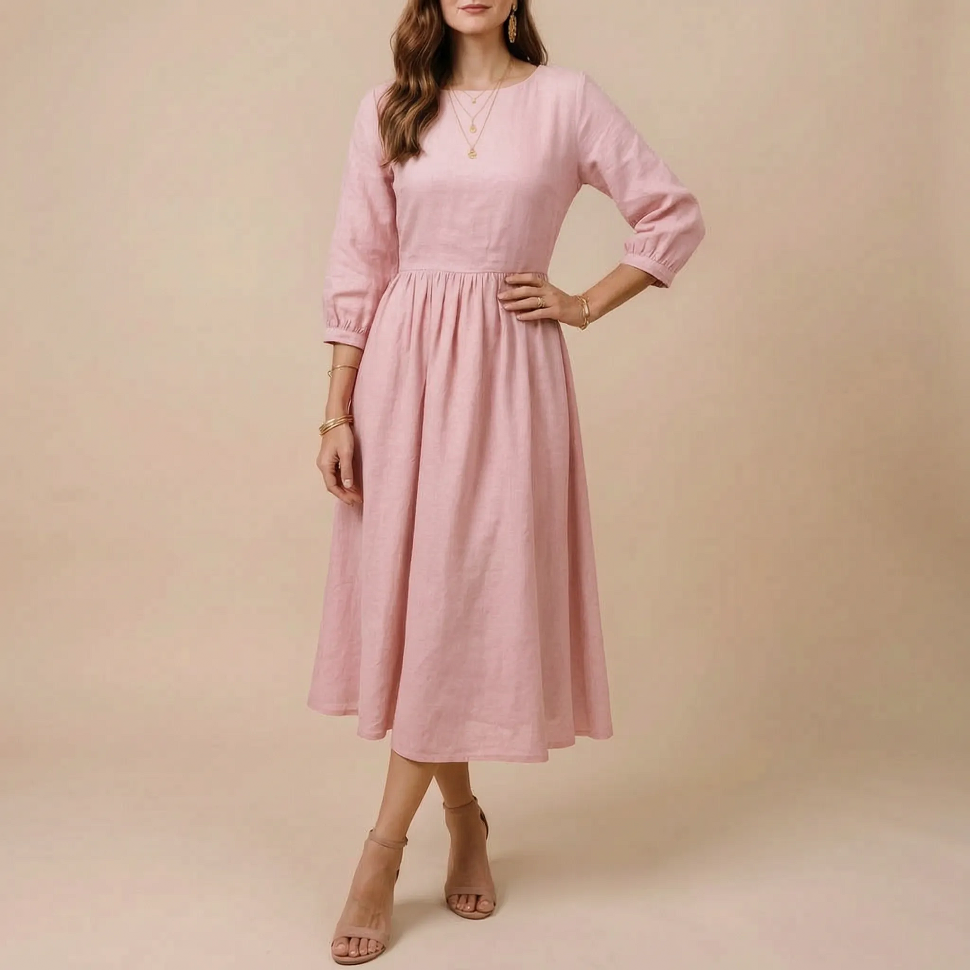 Midoria | Entspanntes Midikleid Dunkelblau