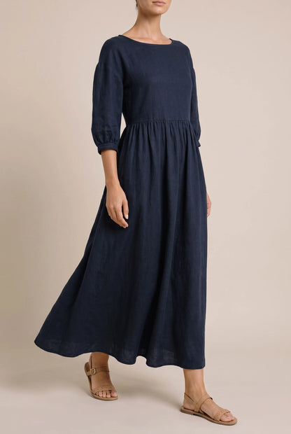 Midoria | Entspanntes Midikleid Dunkelblau
