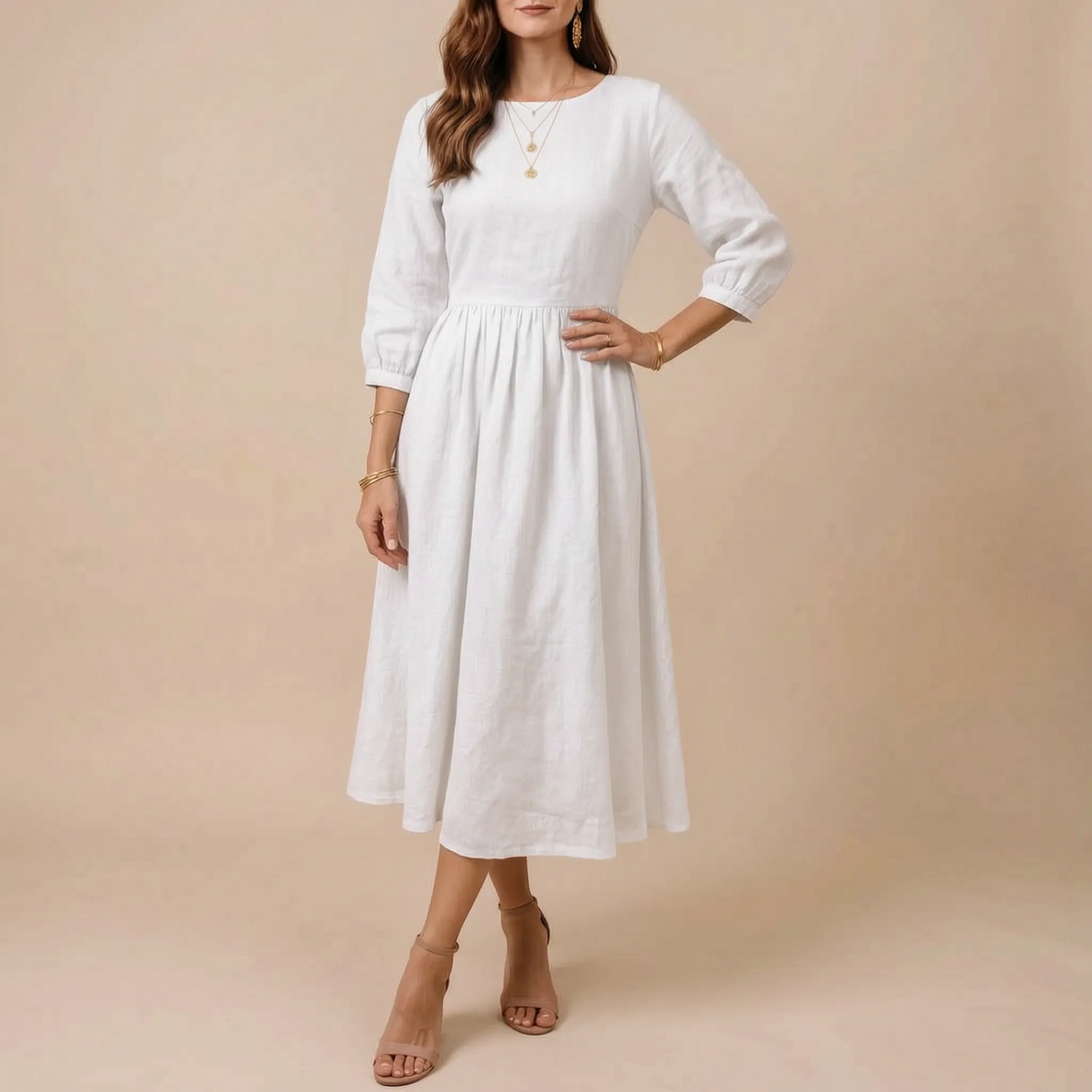 Midoria | Entspanntes Midikleid Dunkelblau