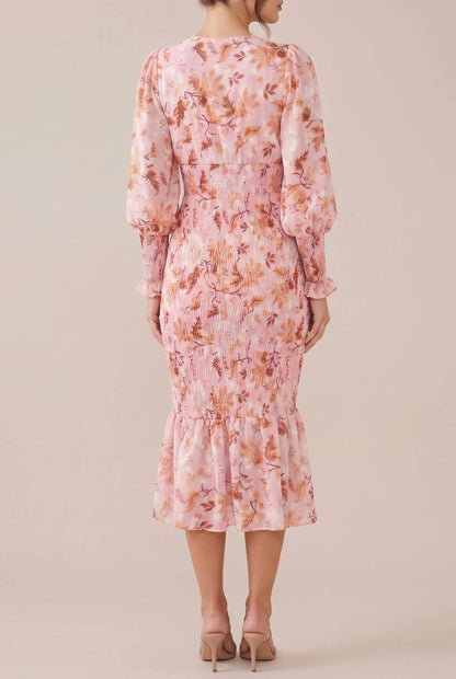 Mirelle | Figurbetontes Midikleid Mit Blumenmuster